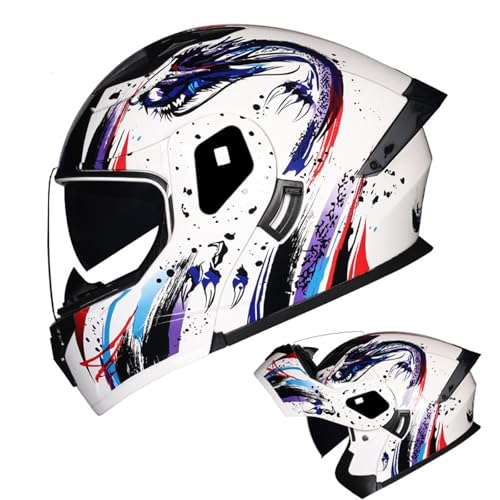 AKPHBKFG Klapphelm für Motorradfahrer mit Doppelvisier, Integralhelm mit integriertem Visier, ECE-Zulassung, für Erwachsene G,XXL=61-62CM AKPHBKFG Klapphelm für Motorradfahrer mit Doppelvisier, Integralhelm mit integriertem Visier, ECE-Zulassung, für Erwachsene G,XXL=61-62CM von AKPHBKFG