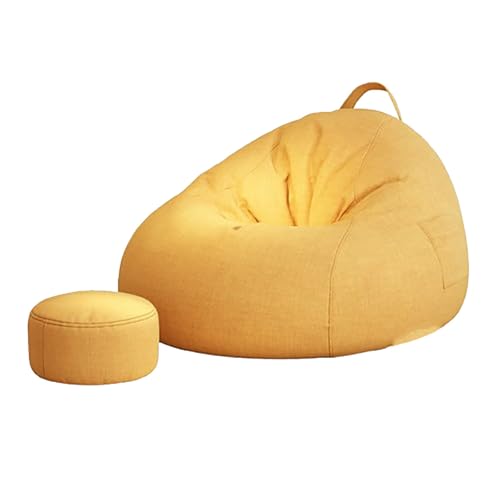 AKPHBKFG Sitzsack-Stuhl Sitzsack-Lazy-Sofa mit Fußhocker Sitzsack-Stuhl für Erwachsene Fußhocker Bequemes Lazy-Bodensofa, Einzelsofa, Geeignet für Schlafzimmer, Büro, Einzel D,100 * 120 * 30cm von AKPHBKFG