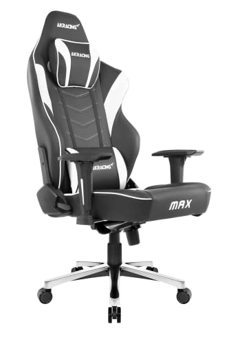 AKRacing Chair Master Max Gaming Stuhl, PU-Kunstleder, Schwarz/Weiß, 5 Jahre Herstellergarantie von AKRacing