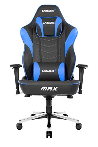 AKRacing Chair Master Max Gaming Stuhl, PU-Kunstleder, Schwarz/Blau, 5 Jahre Herstellergarantie von AKRacing