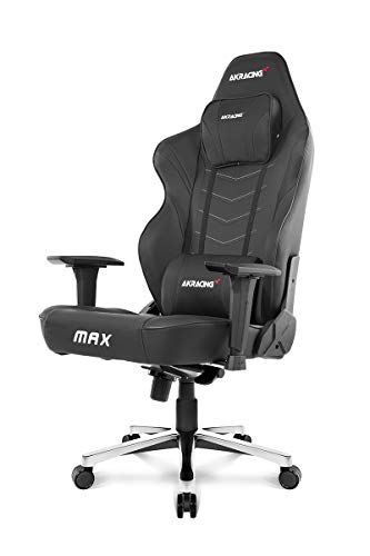 AKRacing Chair Master Max Gaming Stuhl, PU-Kunstleder, Schwarz/Schwarz, 5 Jahre Herstellergarantie von AKRacing