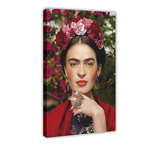 AKSEKA Frida Kahlo 12 Leinwand-Poster, Wandkunst, Dekoration, Bild, Gemälde für Wohnzimmer, Schlafzimmer, Dekoration, Rahmen-Stil, 60 x 90 cm von AKSEKA