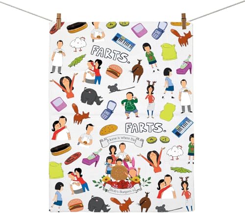AKTAP Bob's TV Show Merch Gift Home Is Where The Bob's Is Kitchen Towel Bob for Burgers Fans Drying Dish Towel (Towel, home is where the Bob Towel-HT) von AKTAP