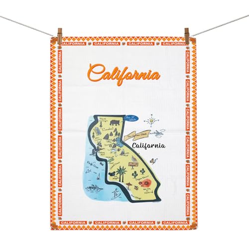 AKTAP California Map Gifts Kalifornien-Küchentuch, California State Gifts, Kalifornien, Geschirrtuch für Einweihungsgeschenke (KT, California Towel-HT) von AKTAP