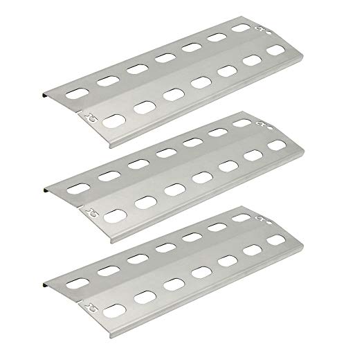 Grillclub 3 x Edelstahl Flammenblech 41 x 14 cm für Gasgrill Flammenabdeckung Grillblech Flammenverteiler Brennerabdeckung von Grillclub