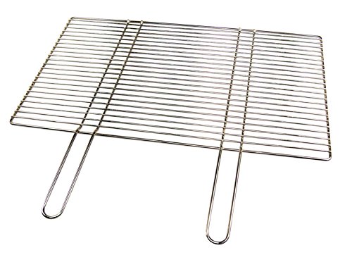 AKTIONA Grillrost 54 x 34 cm mit festen Handgriffen aus leicht magnetischen Edelstahl/nur 10mm Lichter Stababstand von AKTIONA