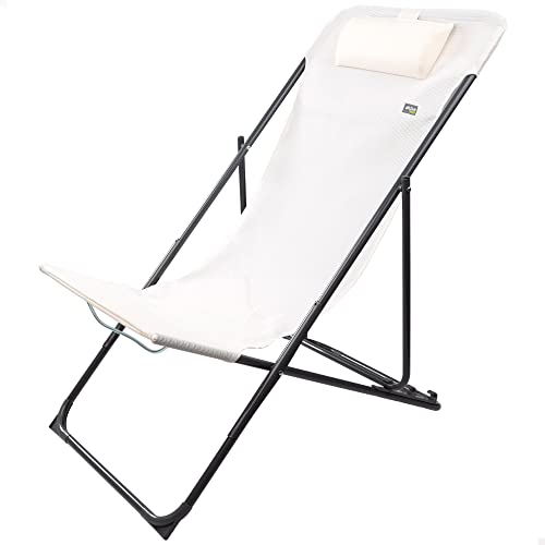 AKTIVE 61101 Klapp-und Liegestuhl, Metall Textilene, Weiß von AKTIVE