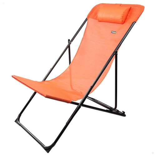AKTIVE 61104 Klapp-und Liegestuhl, Metall Textilene, orange von AKTIVE