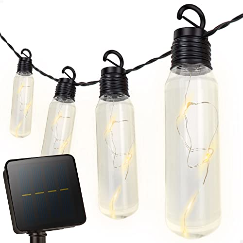 AKTIVE Solar-Lichterkette für den Außenbereich, 10 LEDs, 50 Lichter, warmes Licht, 1,8 m Licht und 3,8 m Kabel, Solaraufladung mit Erdspieß, IP44 wasserdicht, Ein-/Aus-Taste und Modus, Garten oder von AKTIVE