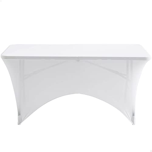 AKTIVE 61545 - Schutzhülle für den Gartentisch, weiß, elastisch, 120 x 61 x 76 cm, strapazierfähig, mit Klemmbefestigung, außen von AKTIVE