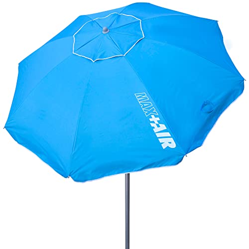 AKTIVE 62239 - Großer Strandschirm Anti-Wind, Ultra Resistent, Kippstange, Inklusive Aufbewahrungstasche mit Tragegriff, Großer Blauer Strandschirm von AKTIVE