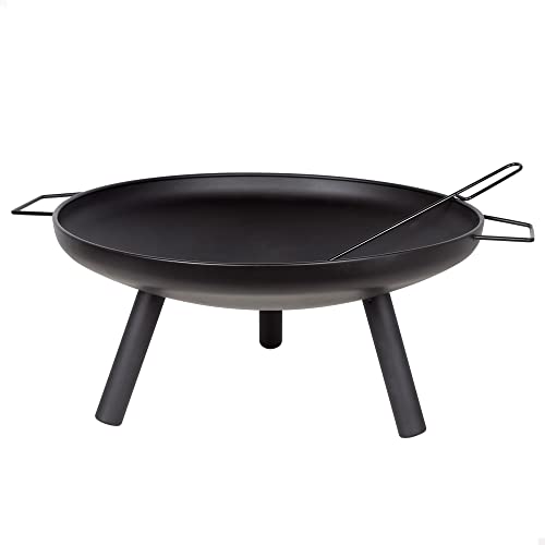 AKTIVE 63034, tragbare Feuerschale für den Außenbereich, mit Schürhaken, Eisenmaterial, robust, Maße Ø 59 x 72,5 x 28 cm, Grill für den Außenbereich, Camping von AKTIVE