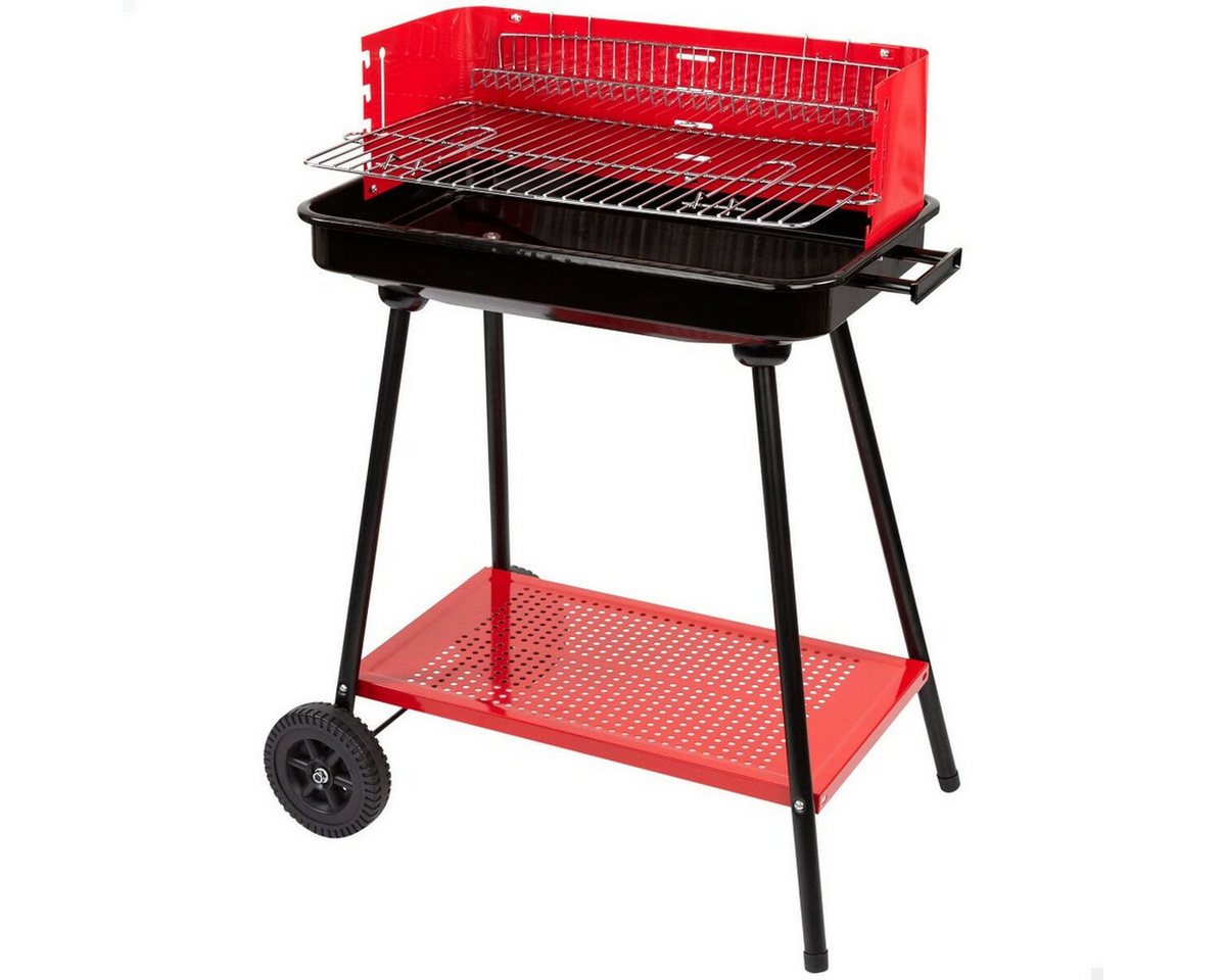 AKTIVE Holzkohlegrill Holzkohlegrill mit Rädern Aktive Rot 66 x 85 x 44 cm von AKTIVE