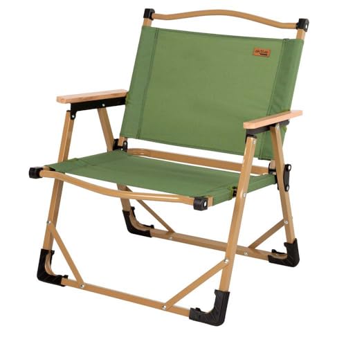 AKTIVE Klappbarer Campingstuhl, Glamping, Grün, Kippschutz, 47x45x62 cm, Tragkraft 110 kg, Polyestergewebe, Stahlrahmen, Holzarmlehnen, Klappstühle (63067) AKTIVE Klappbarer Campingstuhl, Glamping, Grün, Kippschutz, 47x45x62 cm, Tragkraft 110 kg, Polyestergewebe, Stahlrahmen, Holzarmlehnen, Klappstühle (63067) von AKTIVE