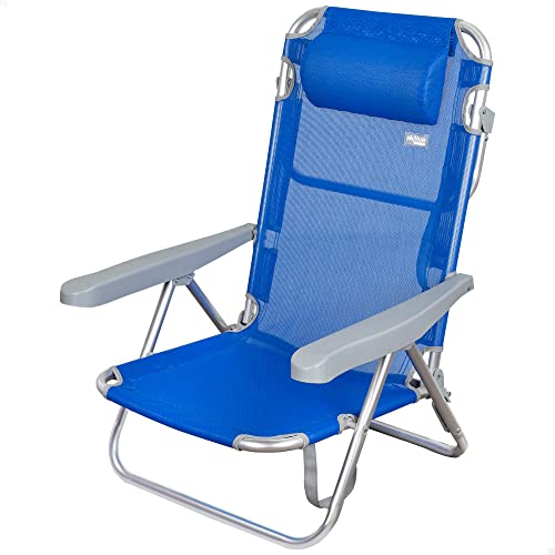 AKTIVE Klappstuhl aus Aluminium mit Mehreren Sitzeinstellungen, Beach, Unisex, 62608, Marineblau von AKTIVE