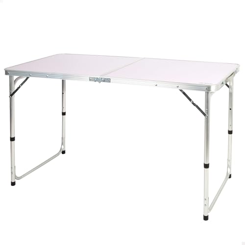AKTIVE Klapptisch, 120x60x60/70 cm, höhenverstellbar, Anti-Rutsch-Stopper, belastbar bis 30 kg, Sicherheitsverriegelung, Tragegriff, Campingtische, Strand, Garten (63088) von AKTIVE