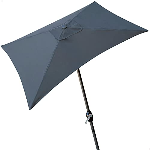Rechteckiger Balkonschirm, Terrassenschirm, Rechteckschirm, Garten-Terrassenschirm, 200x120 cm, Anthrazit, Aluminiummast, 38 mm Mast, Aktive Garden von AKTIVE
