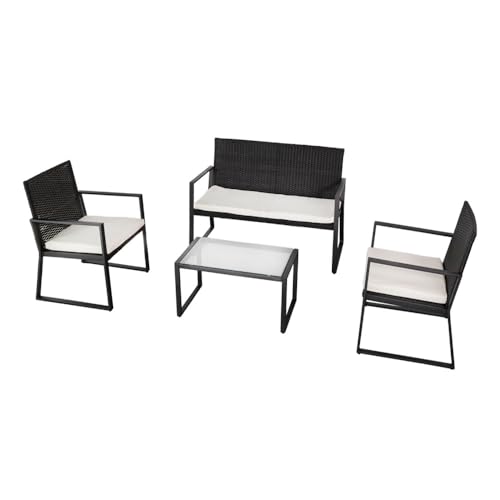 AKTIVE Unisex-Rattan-Gartenmöbel-Set, Mehrfarbig, 104 x 65 x 35 cm von AKTIVE