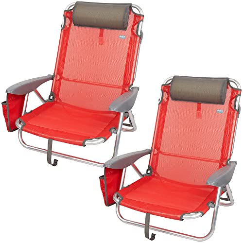 Aktive Menorca Low Folding Chair Multi-position Aluminium 2 Units 51x45x76cm von AKTIVE