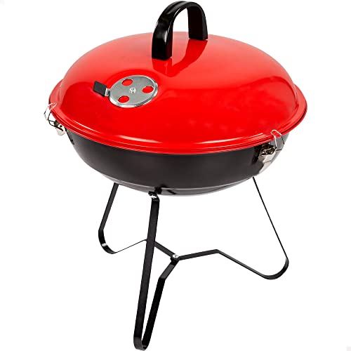 AKTIVE Runder Tragbarer Holzkohlegrill mit Deckel 36 cm von Color Baby