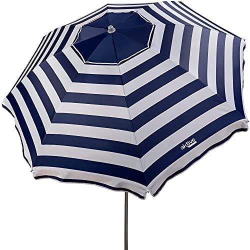 Strandschirm 220 cm, Windproof-Schirm, Belüftungsdach, 28-32 mm Mast, UV 50 Schutz, Maritimes Streifendesign, inkl. Aufbewahrungstasche, Aktive Beach Strandschirm 220 cm, Windproof-Schirm, Belüftungsdach, 28-32 mm Mast, UV 50 Schutz, Maritimes Streifendesign, inkl. Aufbewahrungstasche, Aktive Beach von AKTIVE