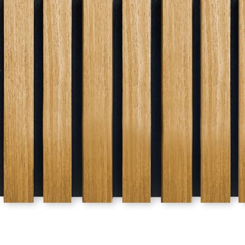 Akustikpaneele - 300 cm - Rustikale Eiche 300 cm x 60 cm - Wandpaneel Holz 3-seitiges Holzfurnier von AKU Woodpanel