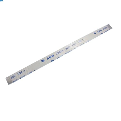 AKUYAO 10PIN 0,5mm Raster AWM 20624 80C 60V VW-1 Flexkabel Länge 100mm, PIN Belegung auf gleicher Seite Typ A Flachbandkabel von AKUYAO