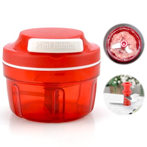 AKVYNTYR Zwiebelschneider Manuell Rot Zwiebel Zerkleinerer mit Seilzug Zwiebelhacker Küche Zwiebeln Schneider Onion Cutter Chopper Gemüseschneider Haushalt Gemüsehacker Shredder Fleischmixer von AKVYNTYR