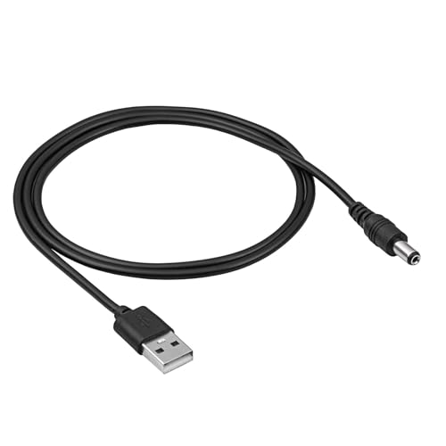AKYGA AK-DC-01 USB DC Kabel Stecker 5.5x2.1mm Adapter 5V Ladekabel 80cm (Stromkabel mit USB A Stecker auf einer Seite und DC 5.5 x 2.1 mm Stecker auf der anderen Seite) von AKYGA