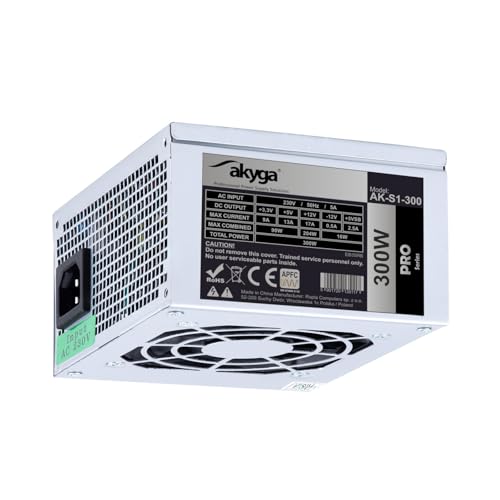 AKYGA AK-S1-300 SFX Netzteil für PC 300W PPFC P4 2X SATA 2X Molex 12cm Lüfter von AKYGA