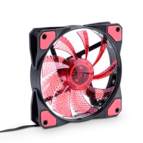 AKYGA AW-12C-BR 15 LED Gehäuselüfter 120 mm Lüfter für PC Molex 12V Rot Black von AKYGA