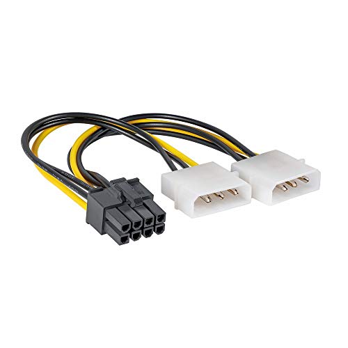 Akyga AK-CA-29 2x Molex Stecker auf PCI-E 8 pin Buchse Adapter Kabel 15cm von AKYGA