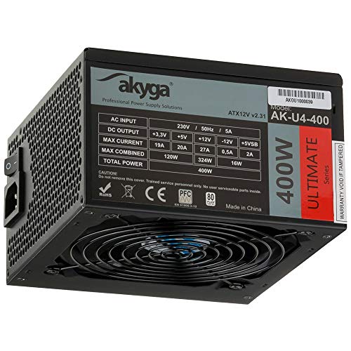 Akyga AK-U4-350 Netzteil 350W, 120mm leiser Lüfter, 80 Plus Bronze-Zertifiziert schwarz von AKYGA