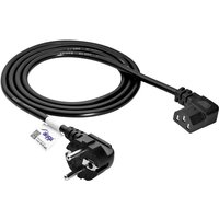 Strom Anschlusskabel [1x Schutzkontakt-Stecker - 1x Kaltgeräte-Buchse C13] 1.5 m Schwarz - Akyga von AKYGA
