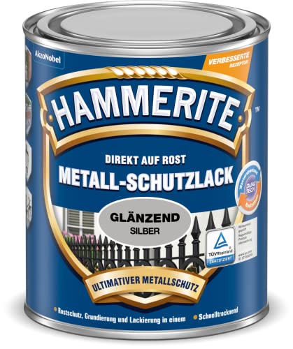 HAMMERITE METALLSCHUTZLACK GLAENZEND SILBER 750ML von HAMMERITE