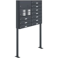 10er Briefkasten Standanlage Freistehend ral 7016 Anthrazit Klingel von AL BRIEFKASTENSYSTEME