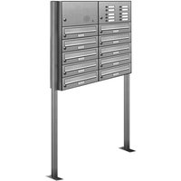 Al Briefkastensysteme - 10er Edelstahl Briefkasten Standanlage Freistehend mit Klingel Al Briefkastensysteme - 10er Edelstahl Briefkasten Standanlage Freistehend mit Klingel von AL BRIEFKASTENSYSTEME