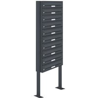 Al Briefkastensysteme - 10er Standbriefkasten Anlage Freistehend ral 7016 - Anthrazit von AL BRIEFKASTENSYSTEME