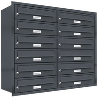12er Briefkasten Anlage Unterputz Montage RAL 7016 Anthrazit 12er Briefkasten Anlage Unterputz Montage RAL 7016 Anthrazit von AL BRIEFKASTENSYSTEME