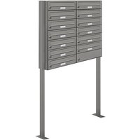 13er Premium Standbriefkasten Aluminiumgrau ral 9007 freistehend Postkasten Stünder - Aluminium ral 9007 von AL BRIEFKASTENSYSTEME