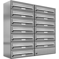 Al Briefkastensysteme - 13er V2A Edelstahl Wandbriefkasten Anlage 13 Fach Briefkasten Postkasten Al Briefkastensysteme - 13er V2A Edelstahl Wandbriefkasten Anlage 13 Fach Briefkasten Postkasten von AL BRIEFKASTENSYSTEME