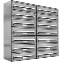 Al Briefkastensysteme - 14er V2A Edelstahl Wandbriefkasten Anlage 14 Fach Briefkasten Postkasten Al Briefkastensysteme - 14er V2A Edelstahl Wandbriefkasten Anlage 14 Fach Briefkasten Postkasten von AL BRIEFKASTENSYSTEME