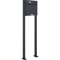 1er Briefkasten Standanlage Freistehend ral 7016 Anthrazit Klingel von AL BRIEFKASTENSYSTEME