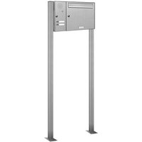 Al Briefkastensysteme - 1er Standbriefkasten Anlage 2 Klingel Sprechgitter Edelstahl - Post stehend von AL BRIEFKASTENSYSTEME