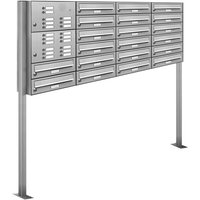 20er Edelstahl Briefkasten Standanlage Freistehend mit Klingel von AL BRIEFKASTENSYSTEME