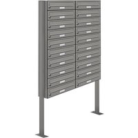 20er Premium Standbriefkasten ral 9007 freistehend Postkasten Stünder 2x10 - Aluminium ral 9007 von AL BRIEFKASTENSYSTEME