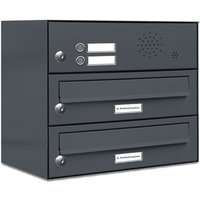 2er Briefkasten Anlage Aufputz - Wandmontage ral 7016 Anthrazit Klingel von AL BRIEFKASTENSYSTEME