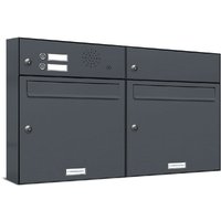 Al Briefkastensysteme - 2er Briefkasten Anlage Aufputz - Wandmontage ral 7016 Anthrazit Klingel Al Briefkastensysteme - 2er Briefkasten Anlage Aufputz - Wandmontage ral 7016 Anthrazit Klingel von AL BRIEFKASTENSYSTEME