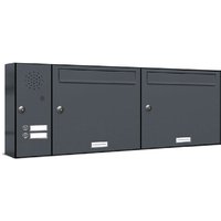 2er Briefkasten Anlage Aufputz - Wandmontage ral 7016 Anthrazit Klingel von AL BRIEFKASTENSYSTEME