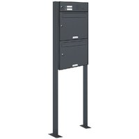 2er Briefkasten Standanlage Freistehend ral 7016 Anthrazit Klingel von AL BRIEFKASTENSYSTEME